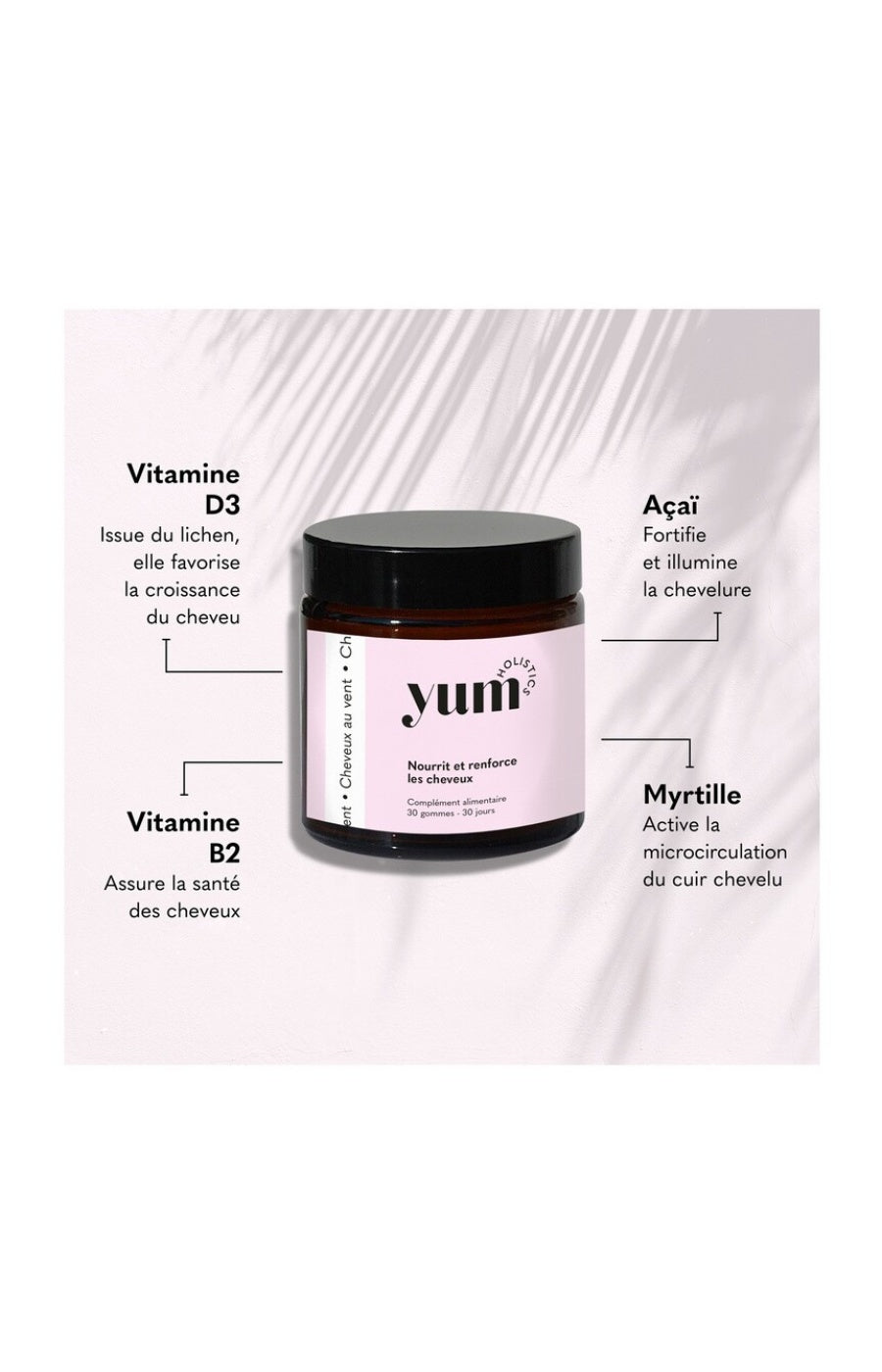 Gummies fortifiantes cheveux - Cheveux au vent - Myrtille - 3 mois