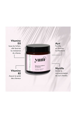 Gummies fortifiantes cheveux - Cheveux au vent - Myrtille - 3 mois
