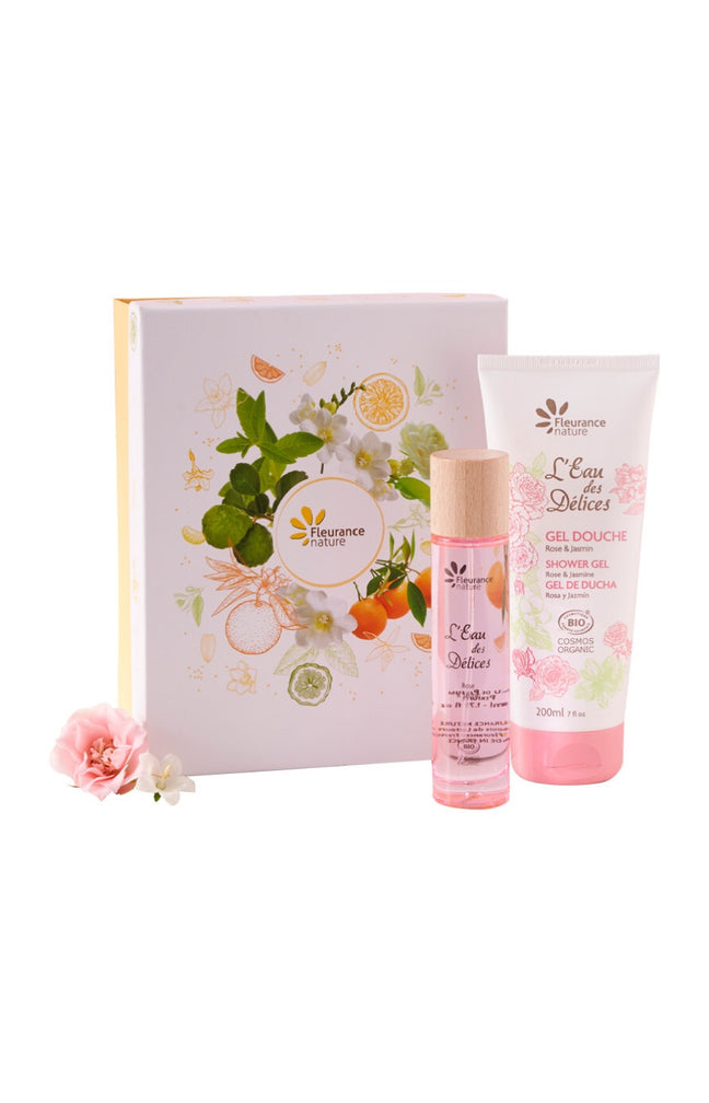 Coffret Eau des Délices bio rose & jasmin 50 ml - 2 produits