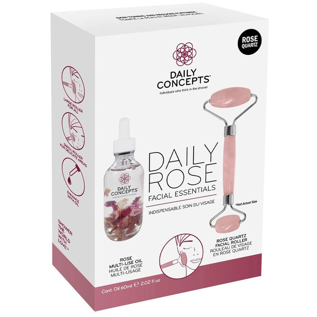 Coffret roller raffermissant en quartz & huile de rose
