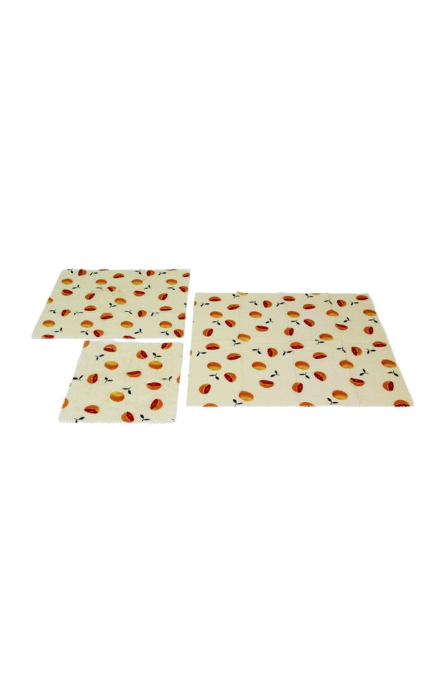 Pack 3 emballages - Cire d'abeille - Motifs fruits