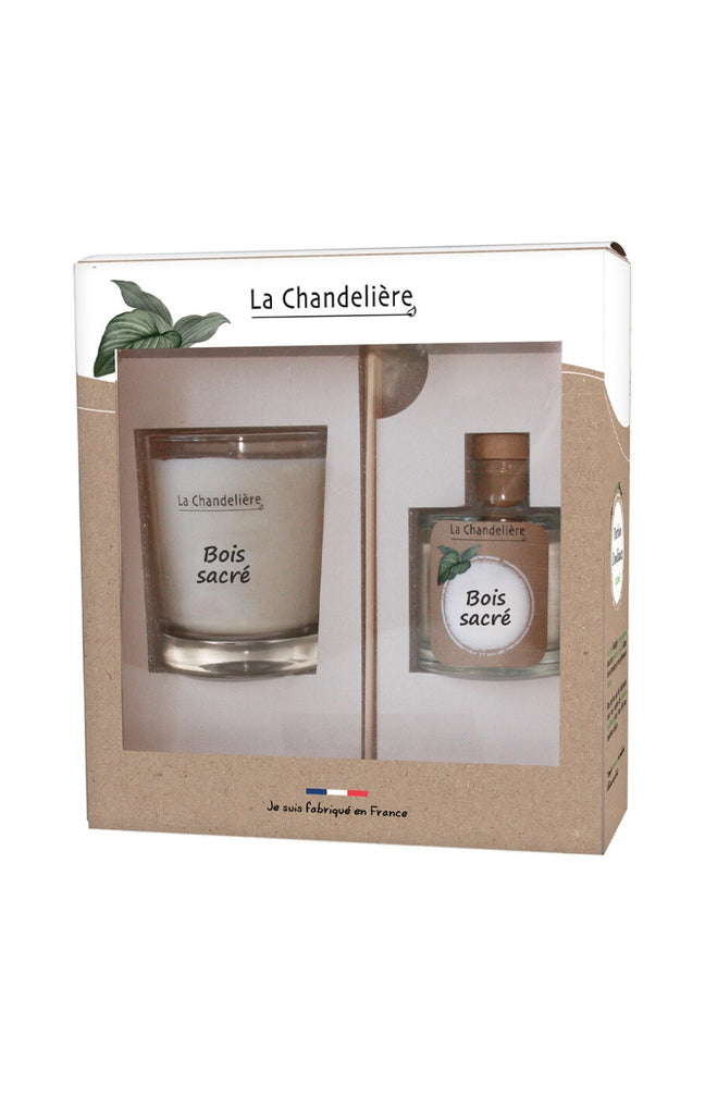 Coffret bougie & diffuseur de parfum - Bois sacré