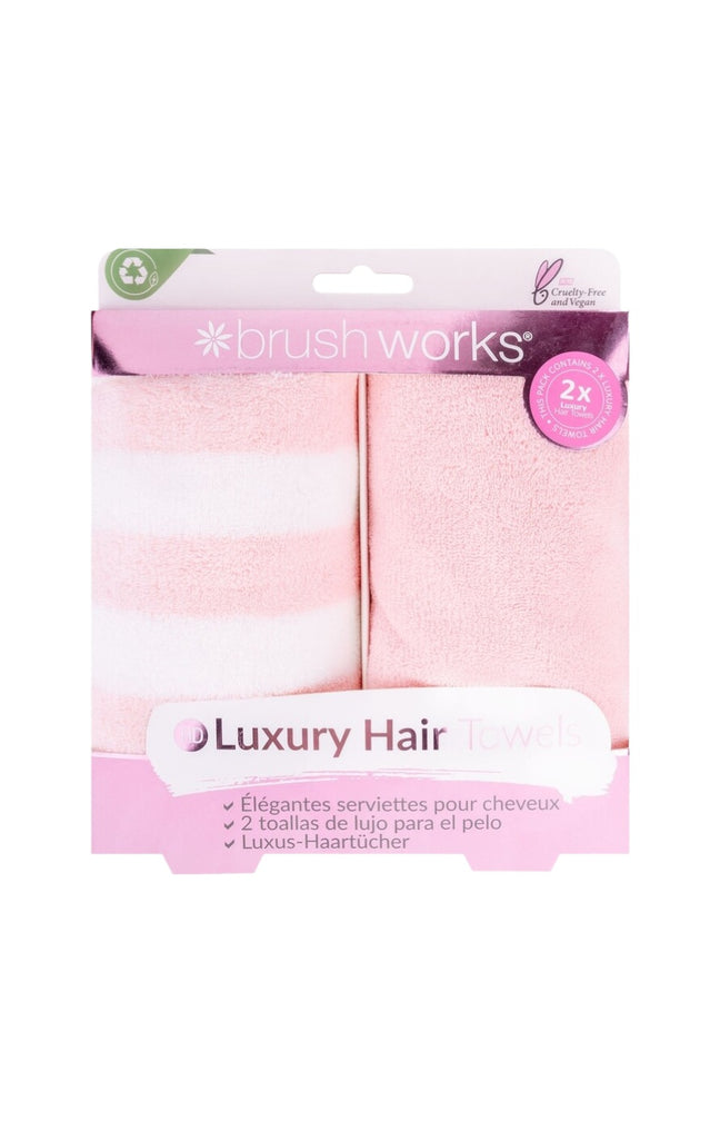 Duo de serviettes microfibres - Cheveux - Rose