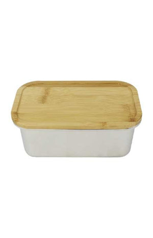 Boite en inox avec couvercle en bambou - 1 L