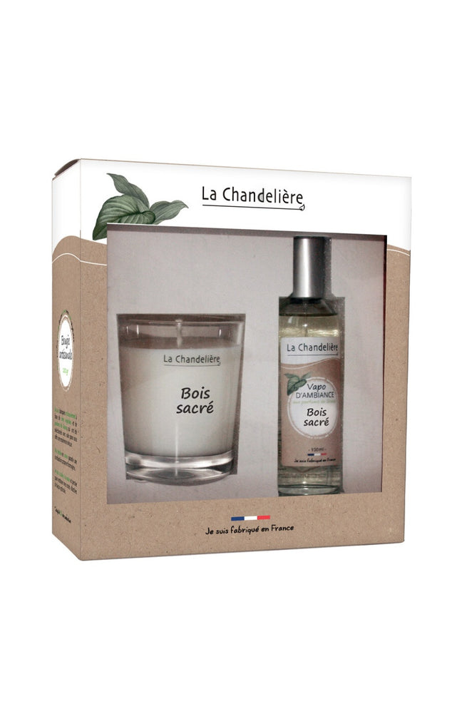 Coffret bougie & parfum d'intérieur - Bois sacré
