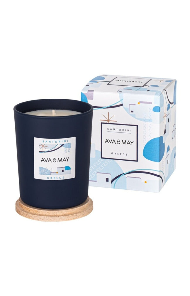Bougie parfumée - Santorin - Fève de tonka, cèdre & romarin - 180 g