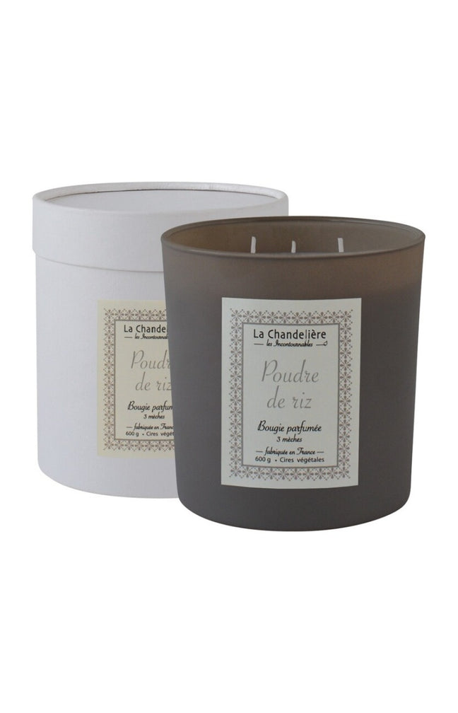 Bougie parfumée 3 mèches - Poudre de riz - 600 g