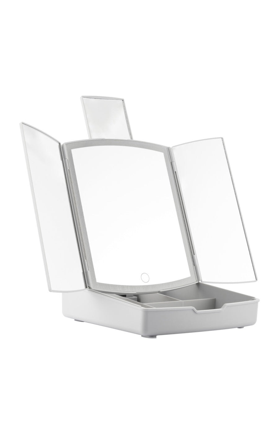Miroir LED pliable avec compartiments - Blanc