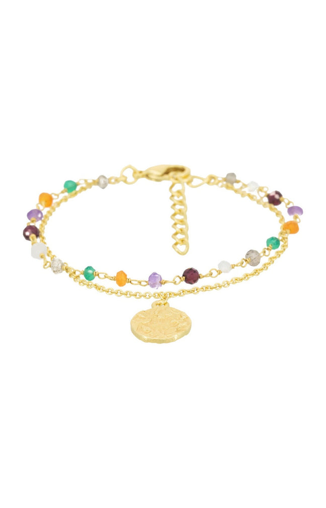 Bracelet Addy - Laiton doré & multipierres