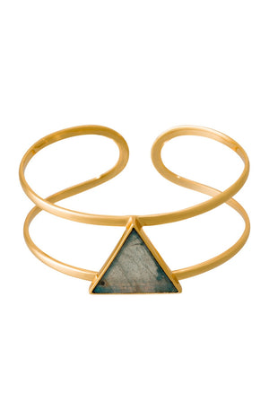 Jonc Tara - Laiton doré & labradorite