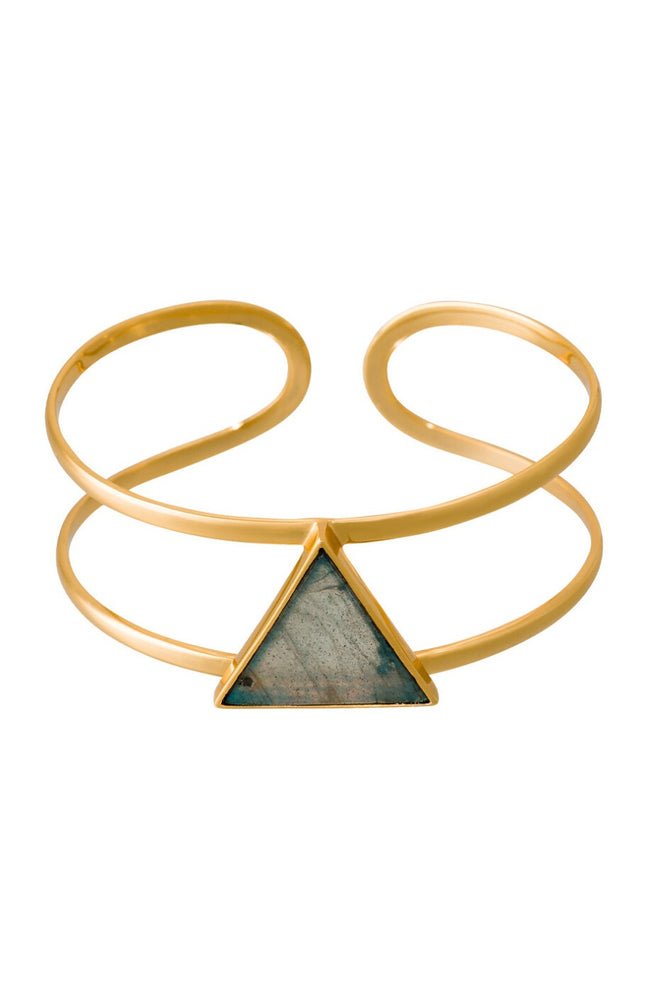 Jonc Tara - Laiton doré & labradorite