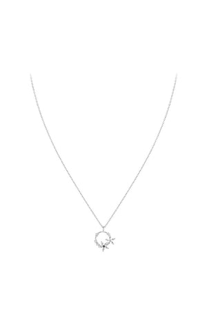 Collier fleurs - Laiton, diamant & cristaux
