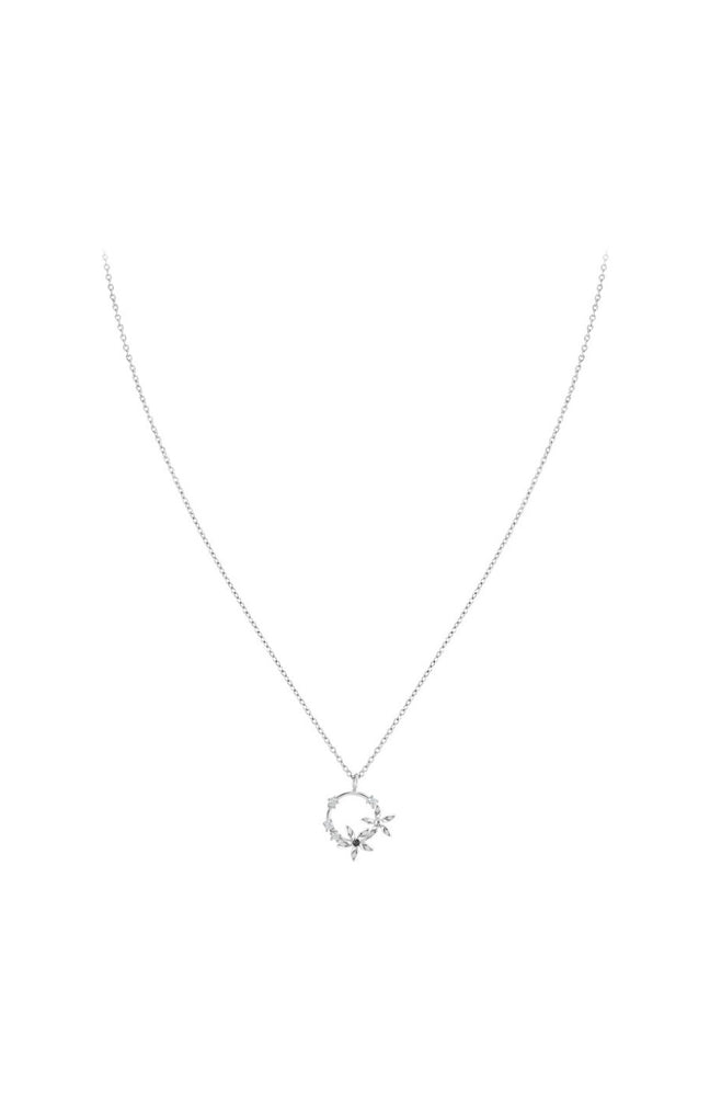 Collier fleurs - Laiton, diamant & cristaux