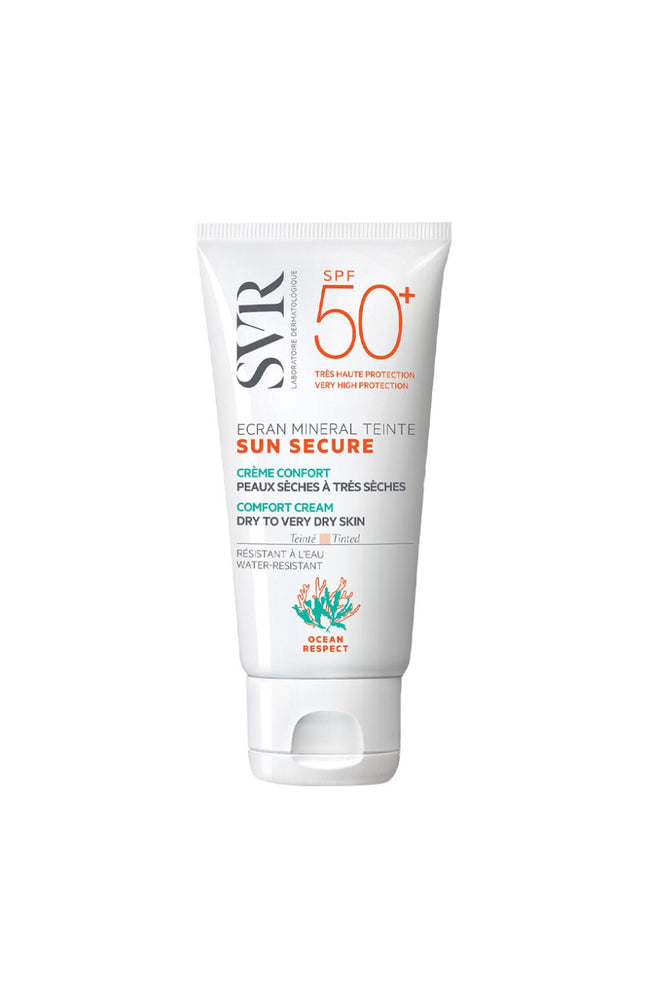Ecran solaire minéral teinté SPF 50+ - Sun Secure - Peaux sèches à très sèches - 60 g