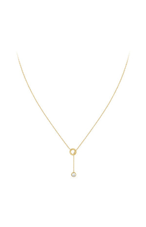 Collier - Acier inoxydable doré à l'or fin & cristal