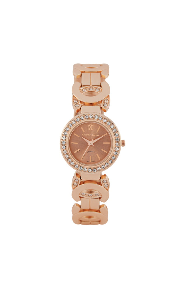 Montre à quartz en acier - Doré rose