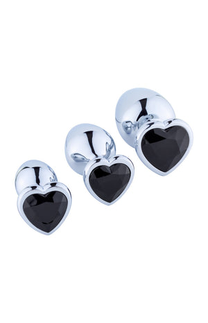 Trio de plugs anaux  - Acier inoxydable - Noir