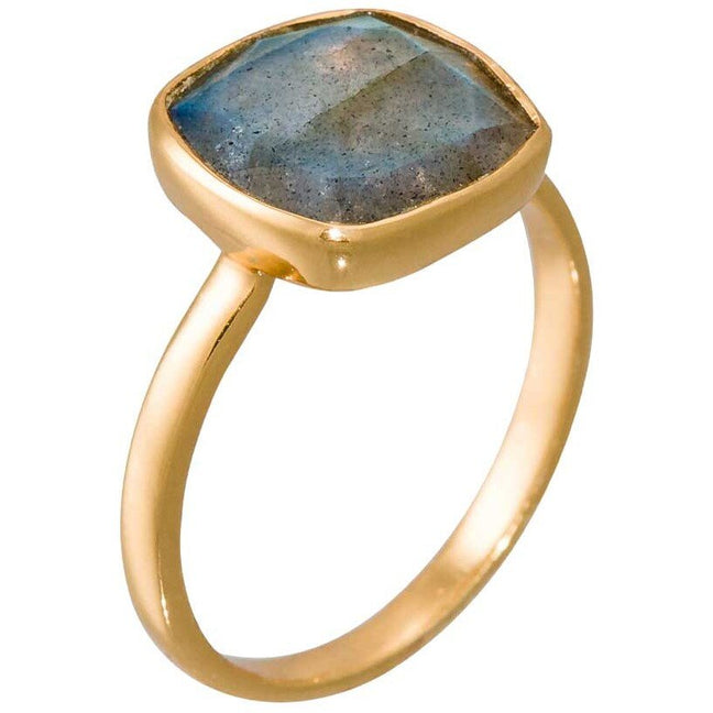 Bague Siaa - Laiton doré & labradorite