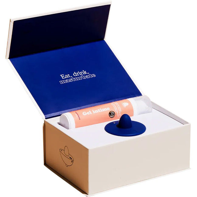 Coffret vibromasseur & gel lubrifiant - Toupie - Marine