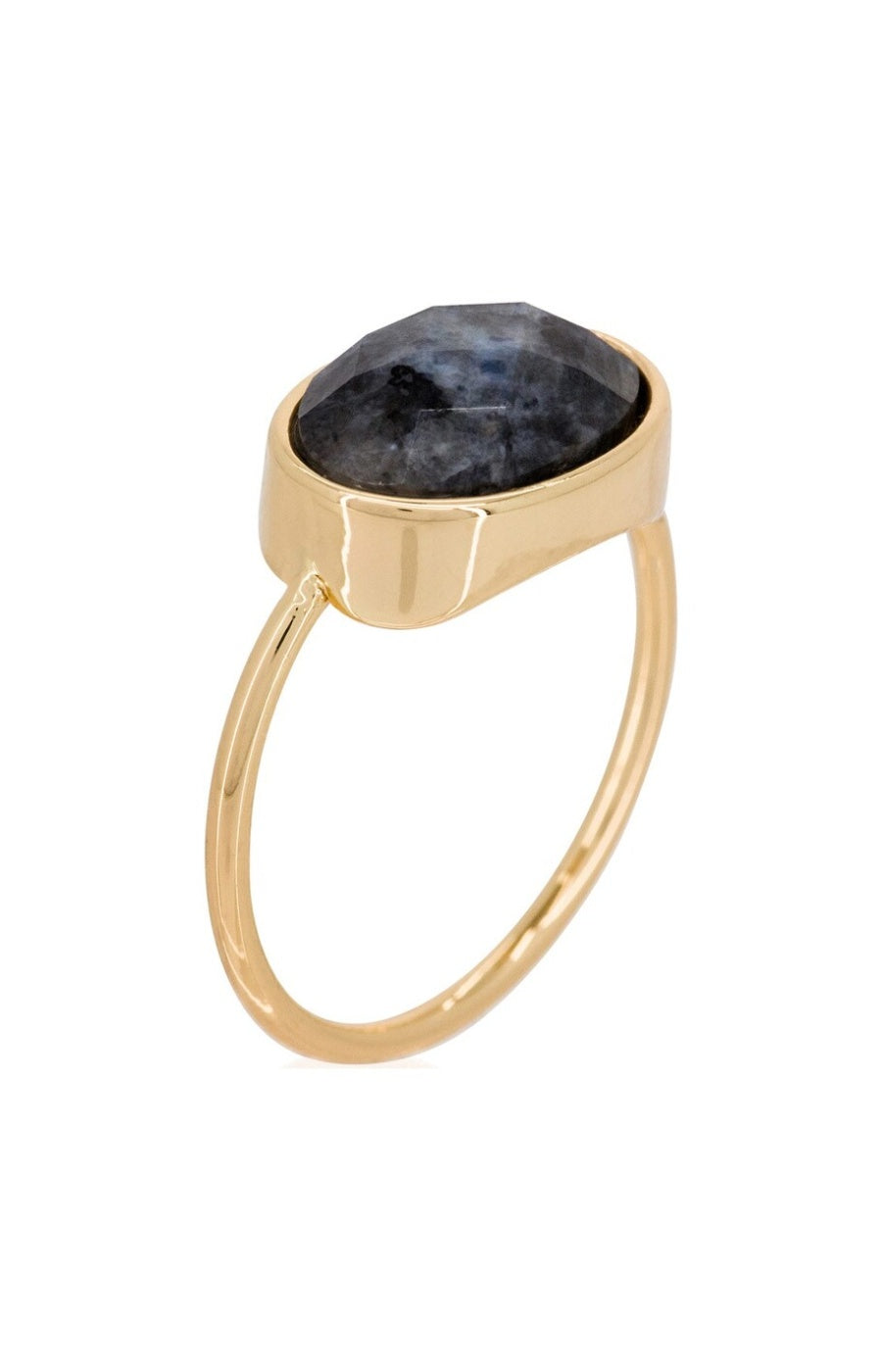 Bague Lisa - Labradorite - Doré