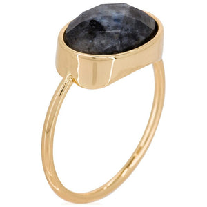 Bague Lisa - Labradorite - Doré