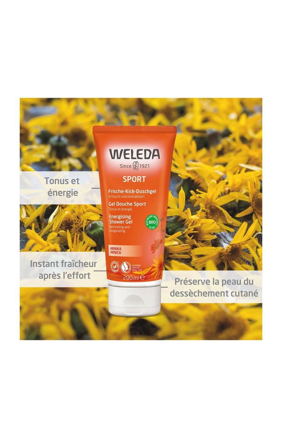 Gel douche sport bio - Arnica - 200 ml