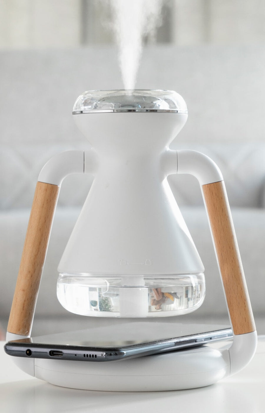 Diffuseur d'huiles essentielles chargeur sans fil pour smartphone