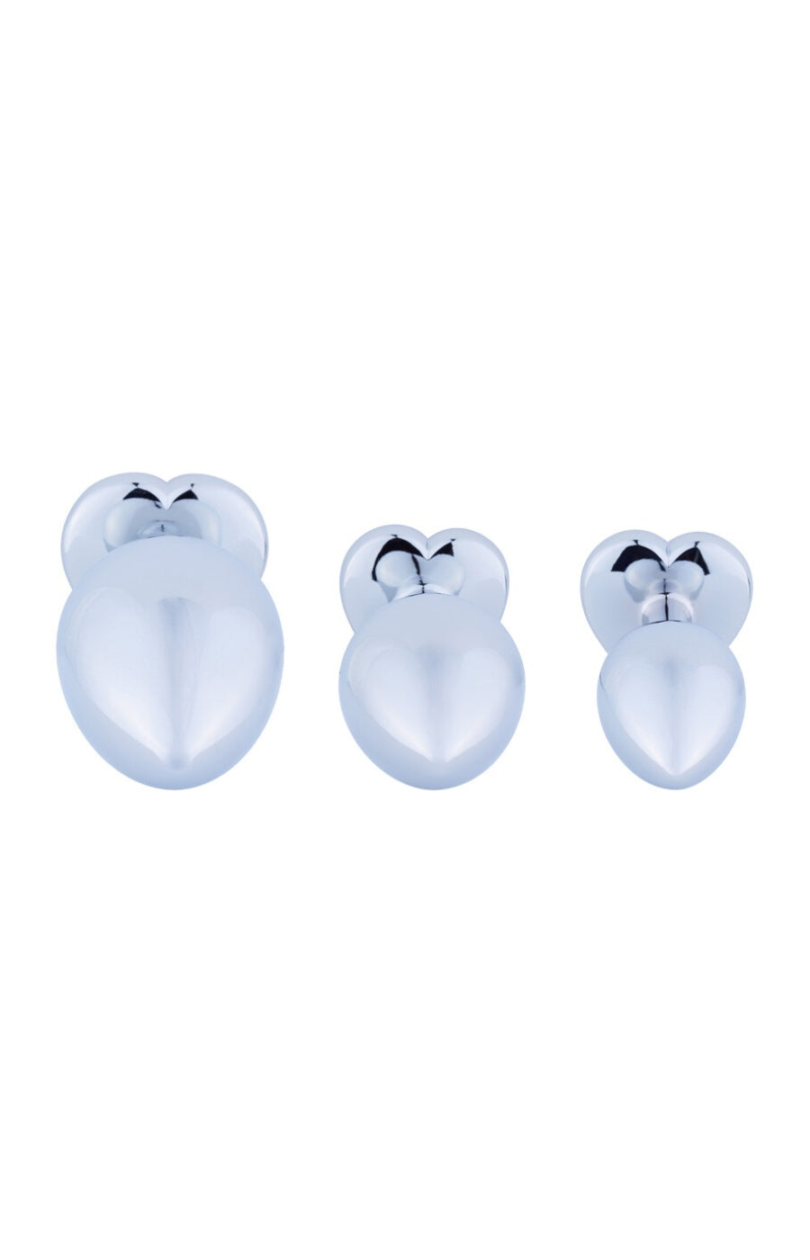 Trio de plugs anaux  - Acier inoxydable - Rouge