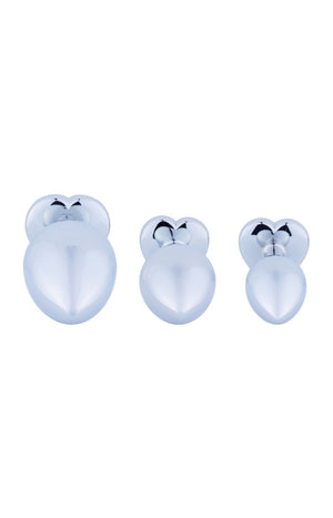 Trio de plugs anaux  - Acier inoxydable - Rouge