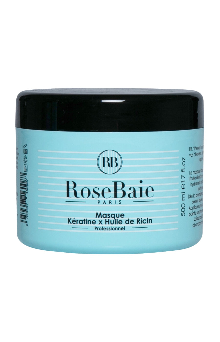 Masque hydratant - Kératine & huile de ricin - Cheveux secs & abîmés - 500 ml