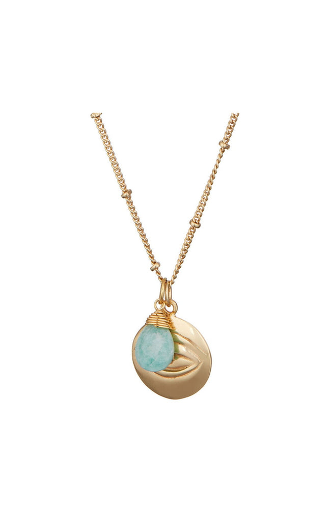 Collier Iva - Laiton doré & amazonite verte