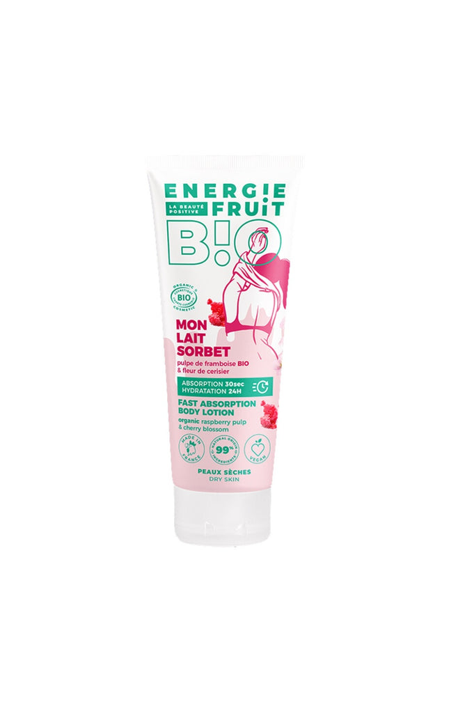 Lait sorbet hydratant bio - Framboise & fleur de cerisier - Peaux sèches - 200 ml