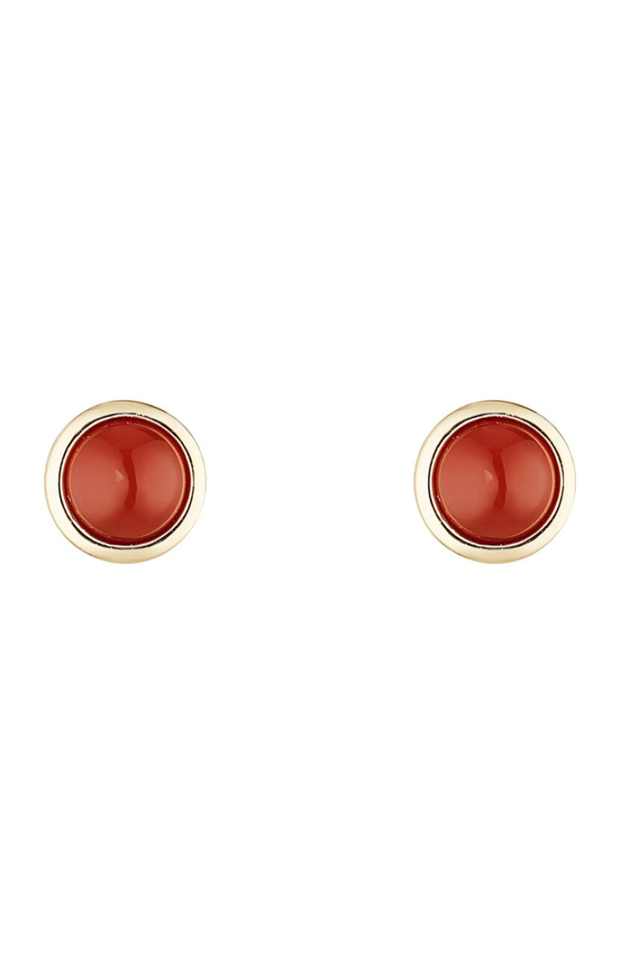 Boucles d'oreilles Lou - Laiton doré & agate rouge