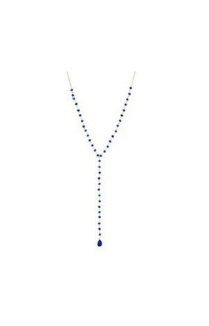 Collier Maria - Laiton doré & jade bleu