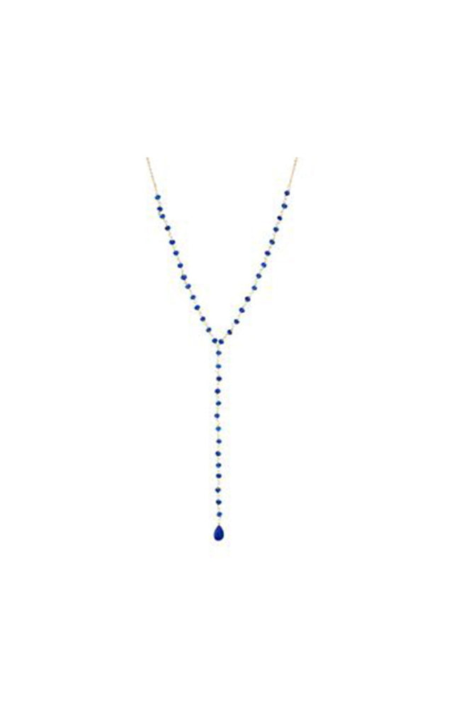 Collier Maria - Laiton doré & jade bleu