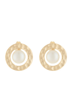 Boucles d'oreilles Hope - Laiton doré & perle