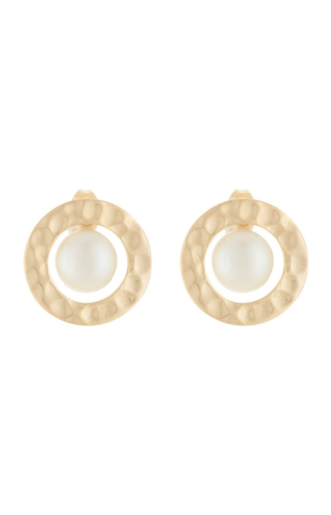 Boucles d'oreilles Hope - Laiton doré & perle