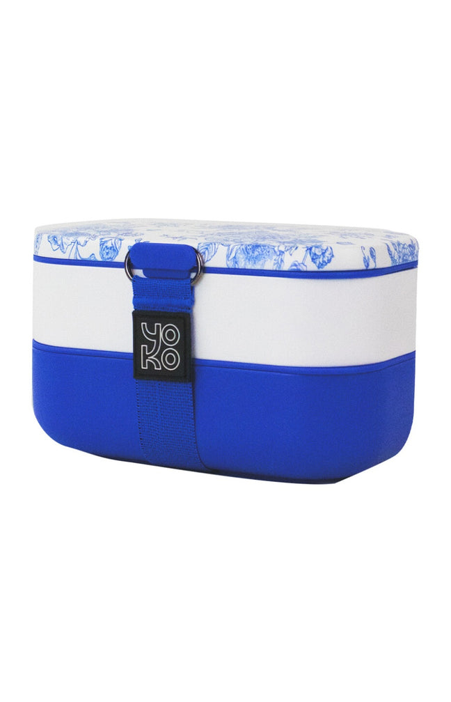 Lunch box - 2 étages - Toile de Jouy - Bleu - 1,2 L