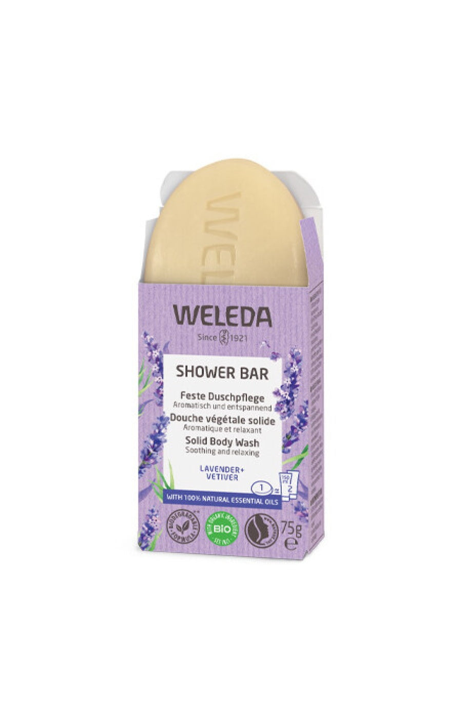 Savon solide végétal bio - Lavande & vétiver - 75 g