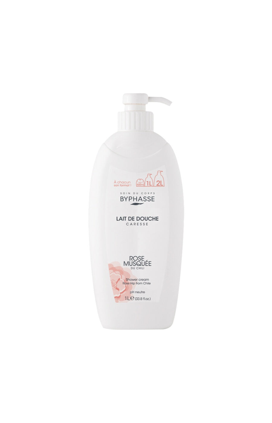 Lait de douche - Rose musquée - Caresse - 2 x 2L