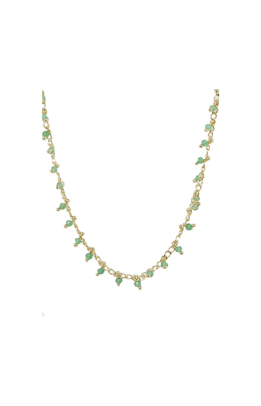 Collier Linn - Laiton doré & agate verte