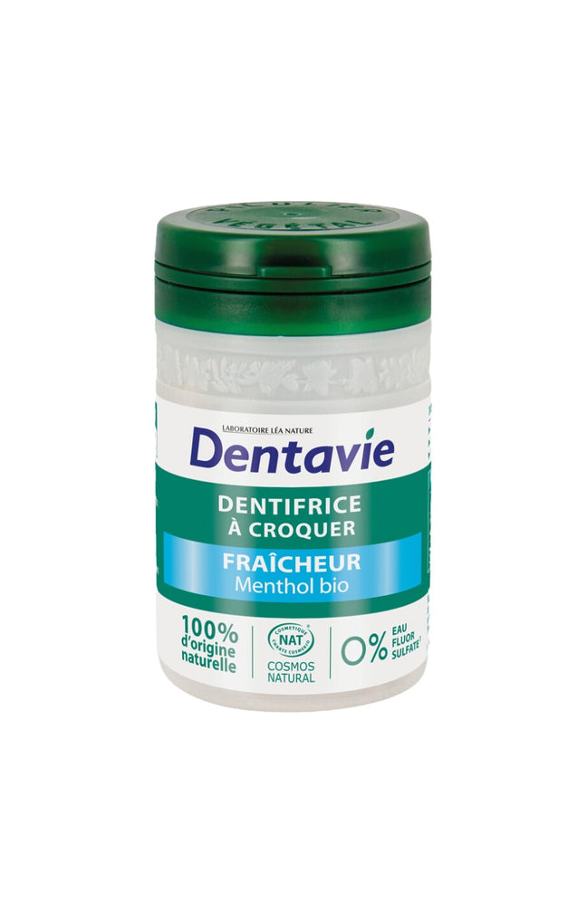 Dentifrice fraicheur à croquer - Menthol bio - 60 comprimés