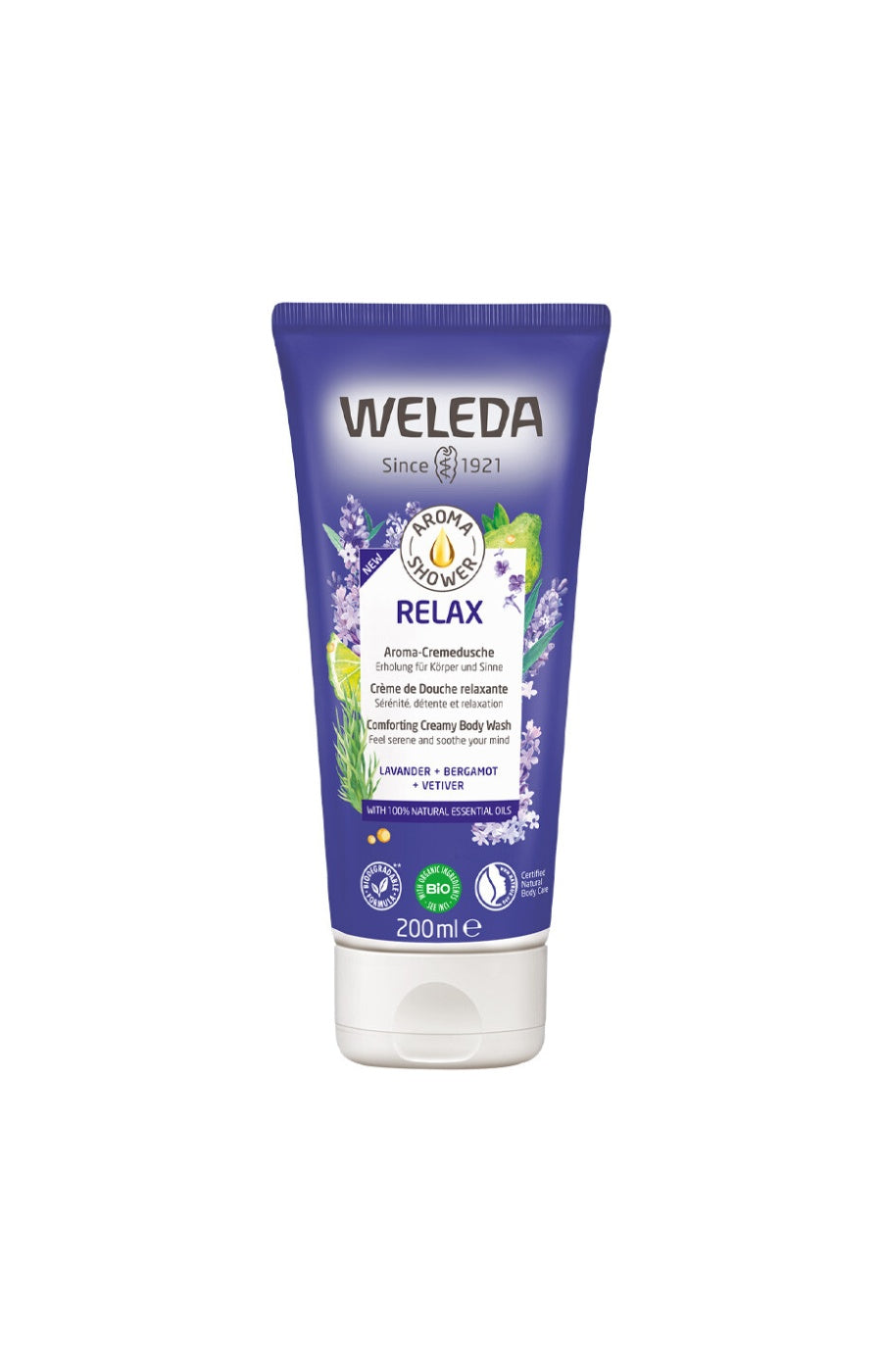 Crème de douche relaxante - Lavande, bergamote & vétiver - 200 ml