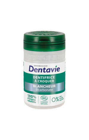 Dentifrice blancheur à croquer - Bicarbonate - 60 comprimés
