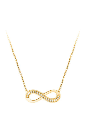 Collier infini - Acier inoxydable & cristaux - Doré