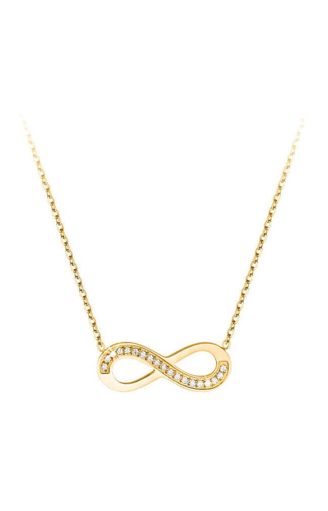Collier infini - Acier inoxydable & cristaux - Doré