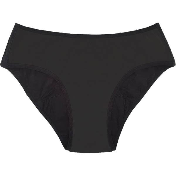 Culotte menstruelle avec agrafes - Silvia - Flux légers - Noir - Noir