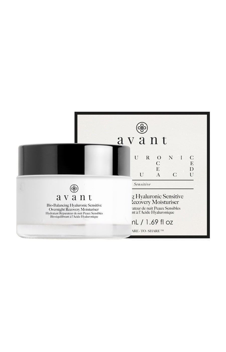 Crème de nuit hydratante & réparatrice - Acide hyaluronique - Sensitive - Peaux sensibles - 50 ml