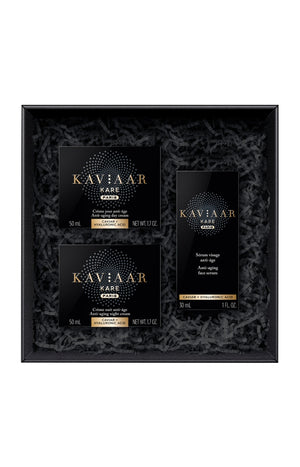 Coffret anti-âge complet édition Luxe - Caviar & acide hyaluronique - Jour & nuit - 3 soins