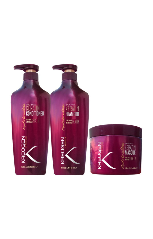 Routine réparatrice - Shampoing, après-shampoing & masque - Kératine - Cheveux très secs & abîmés
